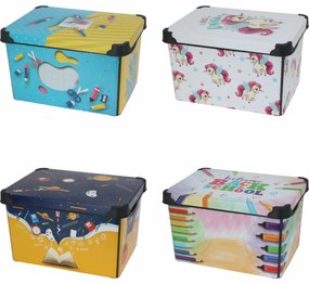 Cutie de depozitare pentru copii cu capacCreioane, 41 x 30 x 24 cm, 22 l, plastic