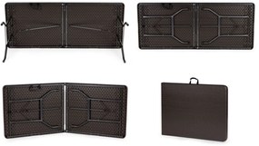Masă pliabilă catering 180cm Brown Rattan