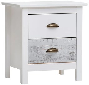 Noptieră Marckeric Romantica, 46 x 50 cm, alb - gri