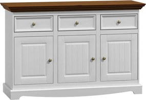 Comodă lemn masiv nuc Linea Alb-, 130 × 45 × 85 cm