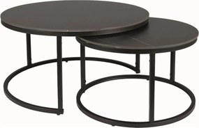 Set 2 masute cafea FERRANTE D, negru, ceramica/metal