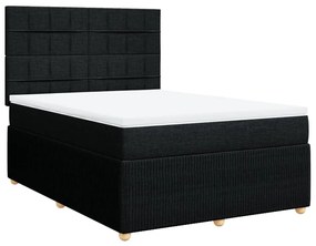 3292053 vidaXL Pat box spring cu saltea, negru, 140x190 cm, textil