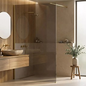 Paravan de dus Rea Flexi Brown / Brush Gold 130