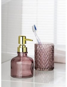 Dozator de săpun lichid roz închis din sticlă 200 ml Atessa – Wenko