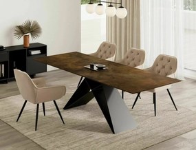 Masa extensibila Westin Ceramic OSSIDO BRUNO maro/negru mat L160-240 cm