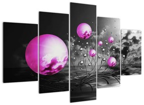 Tablou abstract - bile violet (150x105cm)