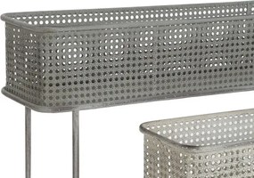 Set suporturi ghivece alb antichizat din metal, 100×22×70 cm și 80×20×53 cm, „White"