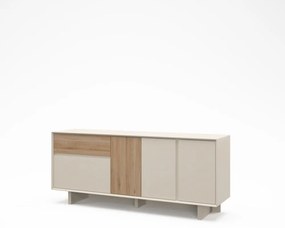 Comodă bej/în culoare naturală cu aspect de lemn de stejar 180x76x45 cm Carpi – Marckeric