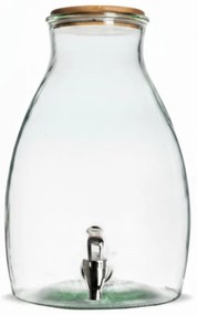 Recipient din sticla pentru bauturi GUSTA cu capac din lemn 5,5 L