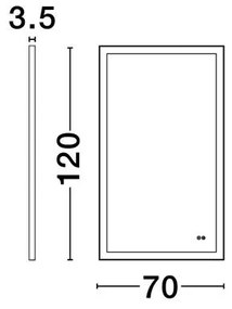 Oglinda baie cu iluminat LED IP44 Ural, 70x120cm