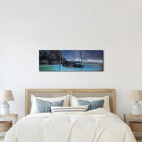 Tablou cu plaja (cu ceas) (90x30 cm)