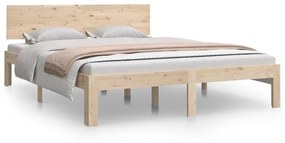 810475 vidaXL Cadru de pat, 140x190 cm, lemn masiv de pin