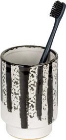 Suport pentru periuța de dinți alb-negru din ceramică Subiza – Wenko