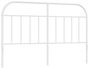 353718 vidaXL Tăblie de pat metalică, alb, 150 cm