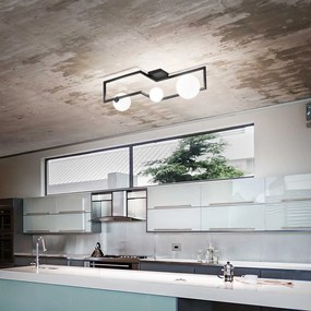 Plafoniera design geometric Angolo pl3 negru
