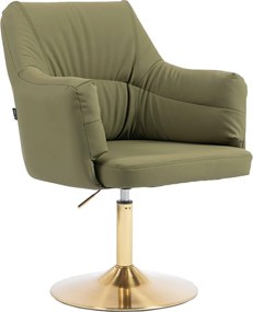 HR840N Scaun Khaki Piele Ecologica Premium Soft cu Bază Aurie