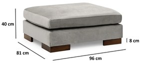 Canapea de colț Tulip Corner Right With Pouf - Light Grey