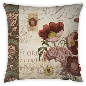 Față de pernă cu amestec din bumbac Vitaus Maseto Flowers Rusto Dos, 43 x 43 cm