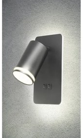 Spot LED de perete PARIS 1xGU10/10W/230V + LED/6W/230V negru