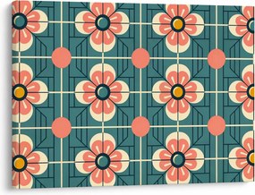 Tablou - Model retro cu flori (70x50 cm)