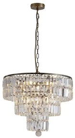 Lustra metal alama antic, cristal transparent Empire 5L