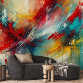 Fototapet - Abstracție cu roșu (147x102 cm)
