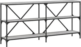 vidaXL Masă consolă, gri sonoma, 160x30x75 cm, lemn prelucrat și fier