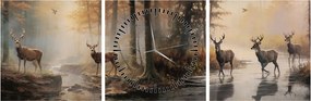 Tablou - Vintage pictura wildlife (cu ceas) (90x30 cm)
