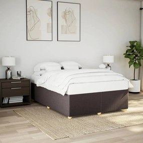 vidaXL Cadru de pat fără saltea, maro închis, 140x200 cm, textil