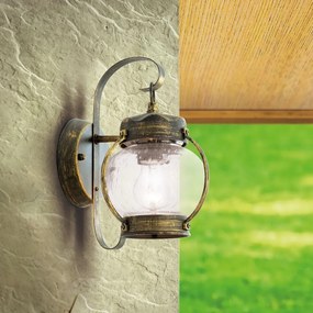 Aplica de perete exterior stil rustic IP23 Taverna AL 11-1165 schwarz-gold OR