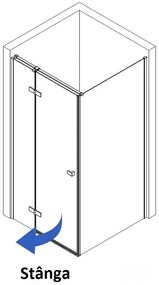Cabina de dus cu usa batanta stanga Rea Atlas 90 x 90 cm crom