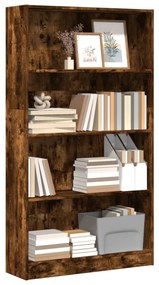 vidaXL Bibliotecă, stejar fumuriu, 80x24x143 cm, lemn prelucrat