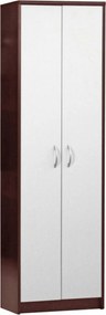 Dulap MECKI, wenge/alb, DTD laminat, cu 2 usi, 55x26x190 cm