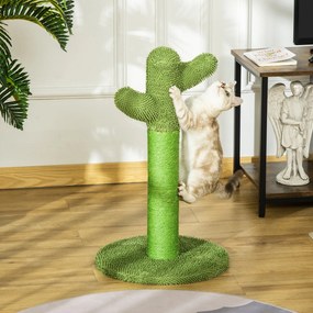 PawHut Arbore de Zgâriat pentru Pisici, Design Cactus cu Sisal, Ideal pentru Pisici Adulte și Pui, 40x40x65cm, Verde | Aosom Romania