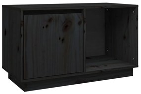 Comoda TV, negru, 74x35x44 cm, lemn masiv de pin 1, Negru