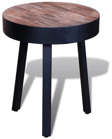 241713 vidaXL Masă de capăt rotundă, lemn de tec reciclat