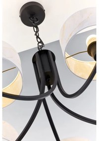 Jupiter 2104 - Lustră pe lanț ARTHUR 5xE27/15W/230V alb/negru/decor marmură