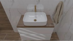 Lavoar pe blat Rune Finnur dreptunghiular 51 cm alb lucios