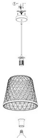 Eglo 55696 - Pendul suspendat pe cablu KIRKCOLM 1xE27/60W/230V bej