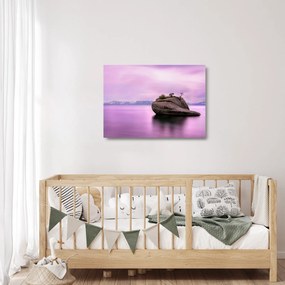 Tablou pe sticlă cu piata în mare (70x50 cm)