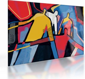 Tablou pe sticlă - Abstract bărbați (70x50 cm)