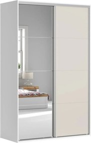 Dulap FLEX, alb/casmir, PAL, cu 2 usi, 150x66x240 cm
