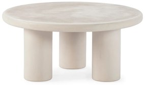 Măsuță de cafea crem rotundă cu aspect de piatră ø 80 cm Iriel – MOME