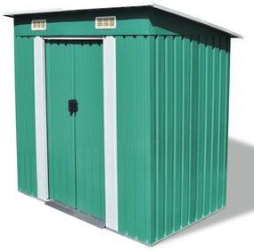 Magazie de gradina din metal verde
