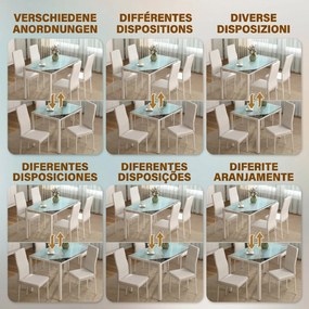 HOMCOM Set Masa pentru 4 Persoane cu 4 Scaune Tapițate, Design Modern și Elegant, Ideal pentru Dining, Alb | Aosom Romania