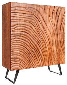 Comoda inalta cu model 3D, Lemn Salcam, Maro, FLUID 120cm
