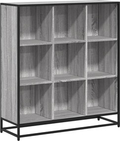vidaXL Bibliotecă, gri sonoma, 97,5x33x107,5 cm, lemn prelucrat/metal