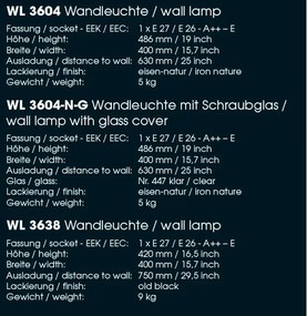 Aplica iluminat exterior din fier forjat design industrial WL 3638