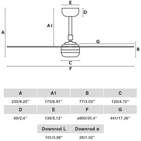 Ventilator de tavan FARO 33821 MINI PUNT S maro/alb d. 90 cm + telecomandă