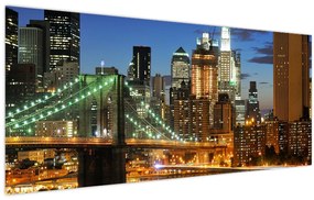 Tablou - Pod cu New York (120x50 cm)